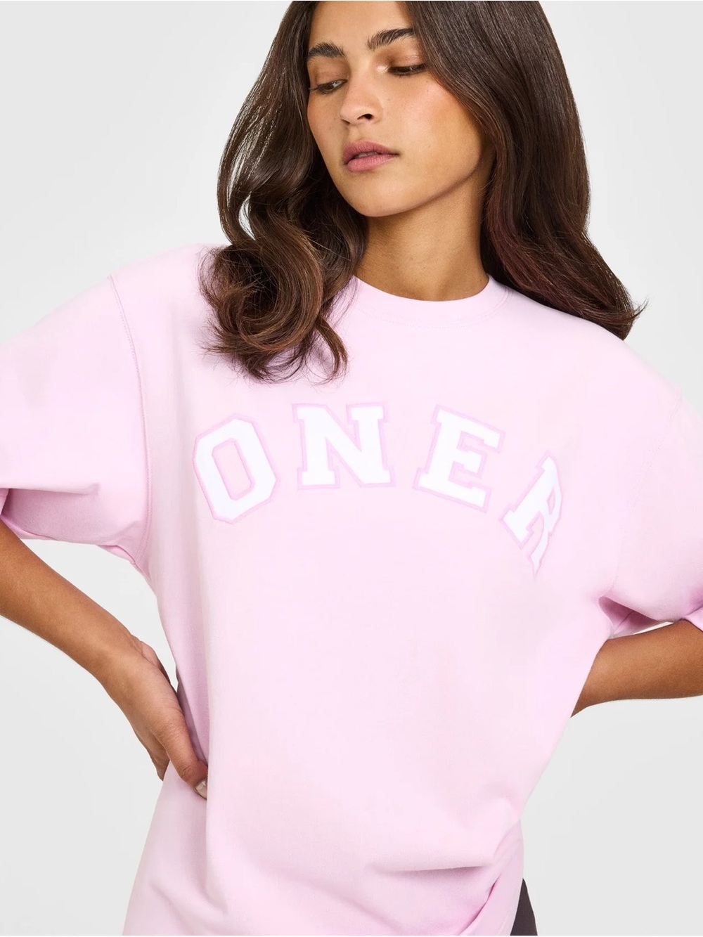 Oner Active Oversized Oner Girlfriend Washed T-Shirt | Chalk Pink - M